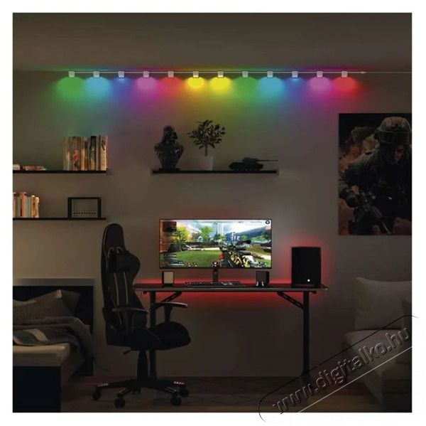 Emos GoSmart 85 cm-es l&aacute;nc, 4 r&eacute;sz, 7 W, RGBIC+CCT, dimmelhető, WiFi LED reflektor Fot&oacute;-Vide&oacute; kieg&eacute;sz&iacute;tők - F&eacute;nyterelő - Reflektor - 507235