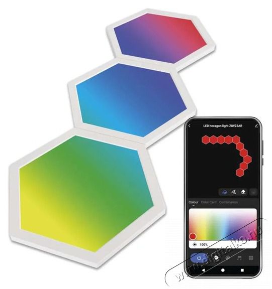 Emos GoSmart Hexagon, kieg&eacute;sz&iacute;tő k&eacute;szlet,3 r&eacute;sz, 1,8 W, RGBIC dimmelhető, WiFi LED l&aacute;mpa Fot&oacute;-Vide&oacute; kieg&eacute;sz&iacute;tők - L&aacute;mpa - LED l&aacute;mpa - 507215
