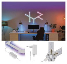 Emos GoSmart Lines feh&eacute;r, 9 r&eacute;szből &aacute;ll&oacute;, 34 W, RGBIC dimmelhető, WiFi LED l&aacute;mpa Fot&oacute;-Vide&oacute; kieg&eacute;sz&iacute;tők - L&aacute;mpa - LED l&aacute;mpa - 507213