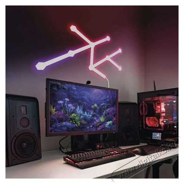 Emos GoSmart Lines feh&eacute;r, 9 r&eacute;szből &aacute;ll&oacute;, 34 W, RGBIC dimmelhető, WiFi LED l&aacute;mpa Fot&oacute;-Vide&oacute; kieg&eacute;sz&iacute;tők - L&aacute;mpa - LED l&aacute;mpa - 507213