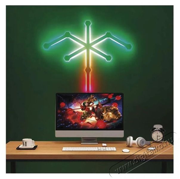 Emos GoSmart Lines feh&eacute;r, 9 r&eacute;szből &aacute;ll&oacute;, 34 W, RGBIC dimmelhető, WiFi LED l&aacute;mpa Fot&oacute;-Vide&oacute; kieg&eacute;sz&iacute;tők - L&aacute;mpa - LED l&aacute;mpa - 507213