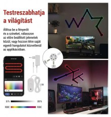 Emos GoSmart Lines fekete, 9 r&eacute;szből &aacute;ll&oacute;, 34 W, RGBIC dimmelhető, WiFi LED l&aacute;mpa Fot&oacute;-Vide&oacute; kieg&eacute;sz&iacute;tők - L&aacute;mpa - LED l&aacute;mpa - 507214