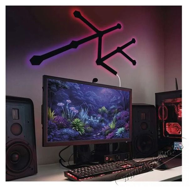Emos GoSmart Lines fekete, 9 r&eacute;szből &aacute;ll&oacute;, 34 W, RGBIC dimmelhető, WiFi LED l&aacute;mpa Fot&oacute;-Vide&oacute; kieg&eacute;sz&iacute;tők - L&aacute;mpa - LED l&aacute;mpa - 507214