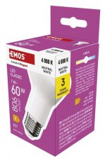 Emos t ZQ7E43 R63 E27/7 W (60 W)/806 lm/term&eacute;szetes feh&eacute;rclassic LED izz&oacute; H&aacute;ztart&aacute;s / Otthon / K&uuml;lt&eacute;r - Vil&aacute;g&iacute;t&aacute;s / elektromoss&aacute;g - E27 foglalat&uacute; izz&oacute; - 508769