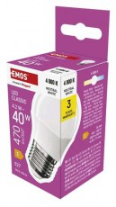 Emos ZQ6E23 E27/4,2 W (40 W)/470 lm/term&eacute;szetes feh&eacute;r classic mini globe LED izz&oacute; H&aacute;ztart&aacute;s / Otthon / K&uuml;lt&eacute;r - Vil&aacute;g&iacute;t&aacute;s / elektromoss&aacute;g - E27 foglalat&uacute; izz&oacute; - 508763