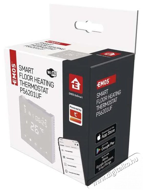 Emos GoSmart P56201UF Digit&aacute;lis szobatermoszt&aacute;t padl&oacute;fűt&eacute;shez WiFi-vel H&aacute;ztart&aacute;s / Otthon / K&uuml;lt&eacute;r - Okos otthon - Termoszt&aacute;t - 508082