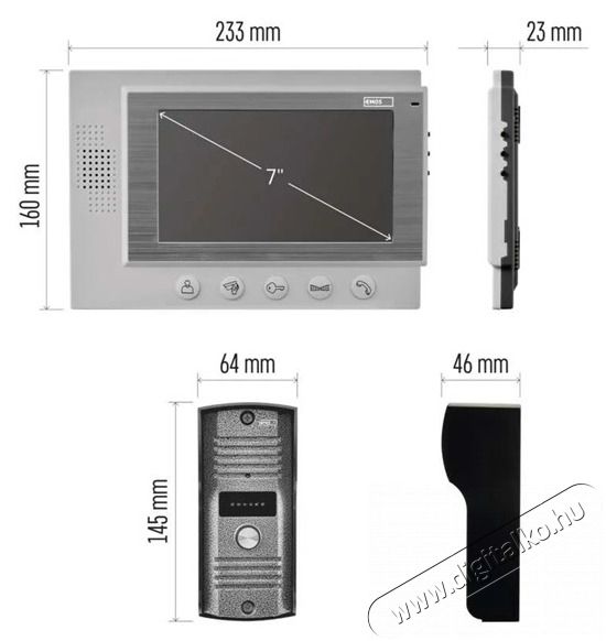 Emos H2017 feh&eacute;r vide&oacute; kaputelefon szett H&aacute;ztart&aacute;s / Otthon / K&uuml;lt&eacute;r - Biztons&aacute;gtechnika - Kieg&eacute;sz&iacute;tő - 514894