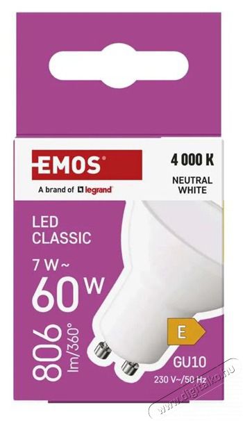 Emos ZQ8E43 classic MR16 7W 800 lm GU10 LED izz&oacute; H&aacute;ztart&aacute;s / Otthon / K&uuml;lt&eacute;r - Vil&aacute;g&iacute;t&aacute;s / elektromoss&aacute;g - GU10 foglalat&uacute; izz&oacute; - 514863