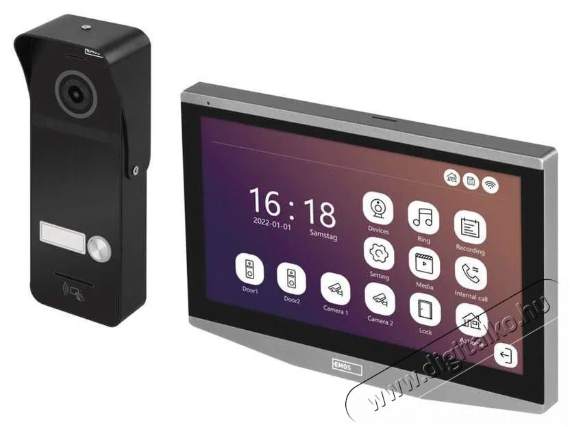 Emos GoSmart IP-750A otthoni videotelefon-k&eacute;szlet Wi-Fi-vel H&aacute;ztart&aacute;s / Otthon / K&uuml;lt&eacute;r - Lak&aacute;sfelszerel&eacute;s - Csengő - 519376