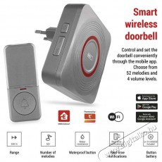 Emos GoSmart P5735SS Otthoni vezet&eacute;k n&eacute;lk&uuml;li csengő WiFi-vel H&aacute;ztart&aacute;s / Otthon / K&uuml;lt&eacute;r - Lak&aacute;sfelszerel&eacute;s - Csengő - 519378