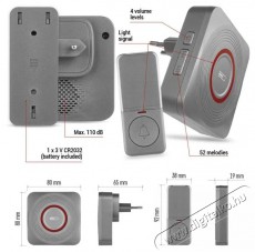 Emos GoSmart P5735SS Otthoni vezet&eacute;k n&eacute;lk&uuml;li csengő WiFi-vel H&aacute;ztart&aacute;s / Otthon / K&uuml;lt&eacute;r - Lak&aacute;sfelszerel&eacute;s - Csengő - 519378