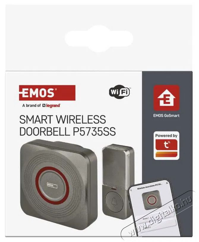 Emos GoSmart P5735SS Otthoni vezet&eacute;k n&eacute;lk&uuml;li csengő WiFi-vel H&aacute;ztart&aacute;s / Otthon / K&uuml;lt&eacute;r - Lak&aacute;sfelszerel&eacute;s - Csengő - 519378