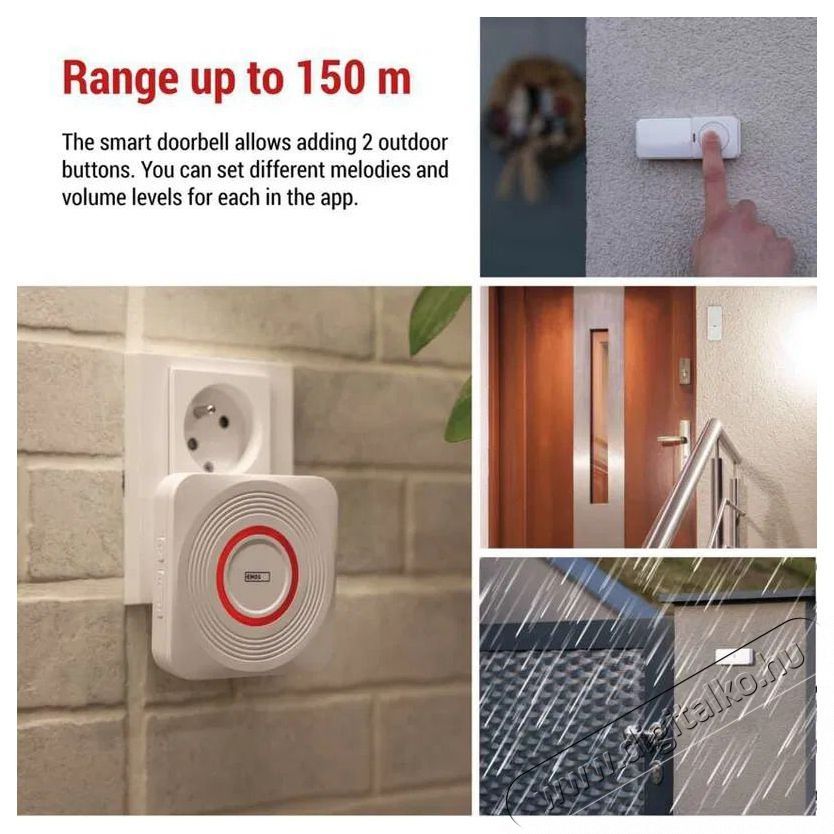 Emos GoSmart P5735WS Otthoni vezet&eacute;k n&eacute;lk&uuml;li csengő WiFi-vel H&aacute;ztart&aacute;s / Otthon / K&uuml;lt&eacute;r - Lak&aacute;sfelszerel&eacute;s - Csengő - 519379
