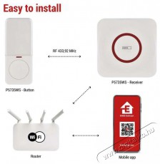 Emos GoSmart P5735WS Otthoni vezet&eacute;k n&eacute;lk&uuml;li csengő WiFi-vel H&aacute;ztart&aacute;s / Otthon / K&uuml;lt&eacute;r - Lak&aacute;sfelszerel&eacute;s - Csengő - 519379
