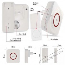 Emos GoSmart P5735WS Otthoni vezet&eacute;k n&eacute;lk&uuml;li csengő WiFi-vel H&aacute;ztart&aacute;s / Otthon / K&uuml;lt&eacute;r - Lak&aacute;sfelszerel&eacute;s - Csengő - 519379