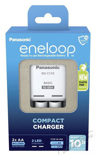 ENELOOP Panasonic K-KJ50MCD20E AA 2000mAh időz&iacute;tős akkut&ouml;ltő +2xAA akku Akkuk &eacute;s t&ouml;ltők - Elem m&eacute;retű akku &eacute;s t&ouml;ltő - Szettben - 456025