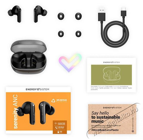 Energy Sistem EN 459124 Serenity ANC True Wireless Bluetooth fekete f&uuml;lhallgat&oacute; Audio-Video / Hifi / Multim&eacute;dia - F&uuml;l &eacute;s Fejhallgat&oacute;k - F&uuml;lhallgat&oacute; - 514310