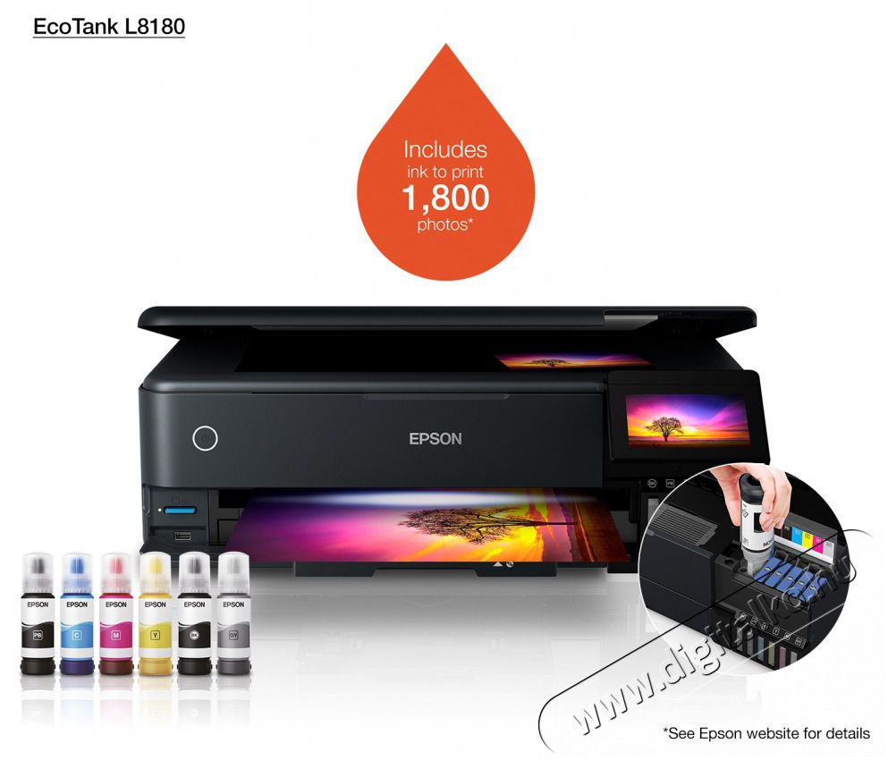 Epson EcoTank L8180 A3+ Sz&iacute;nes tintasugaras multifunkci&oacute;s fot&oacute;nyomtat&oacute; Iroda &eacute;s sz&aacute;m&iacute;t&aacute;stechnika - Nyomtat&oacute; - Tintasugaras / fot&oacute;nyomtat&oacute; - 395130