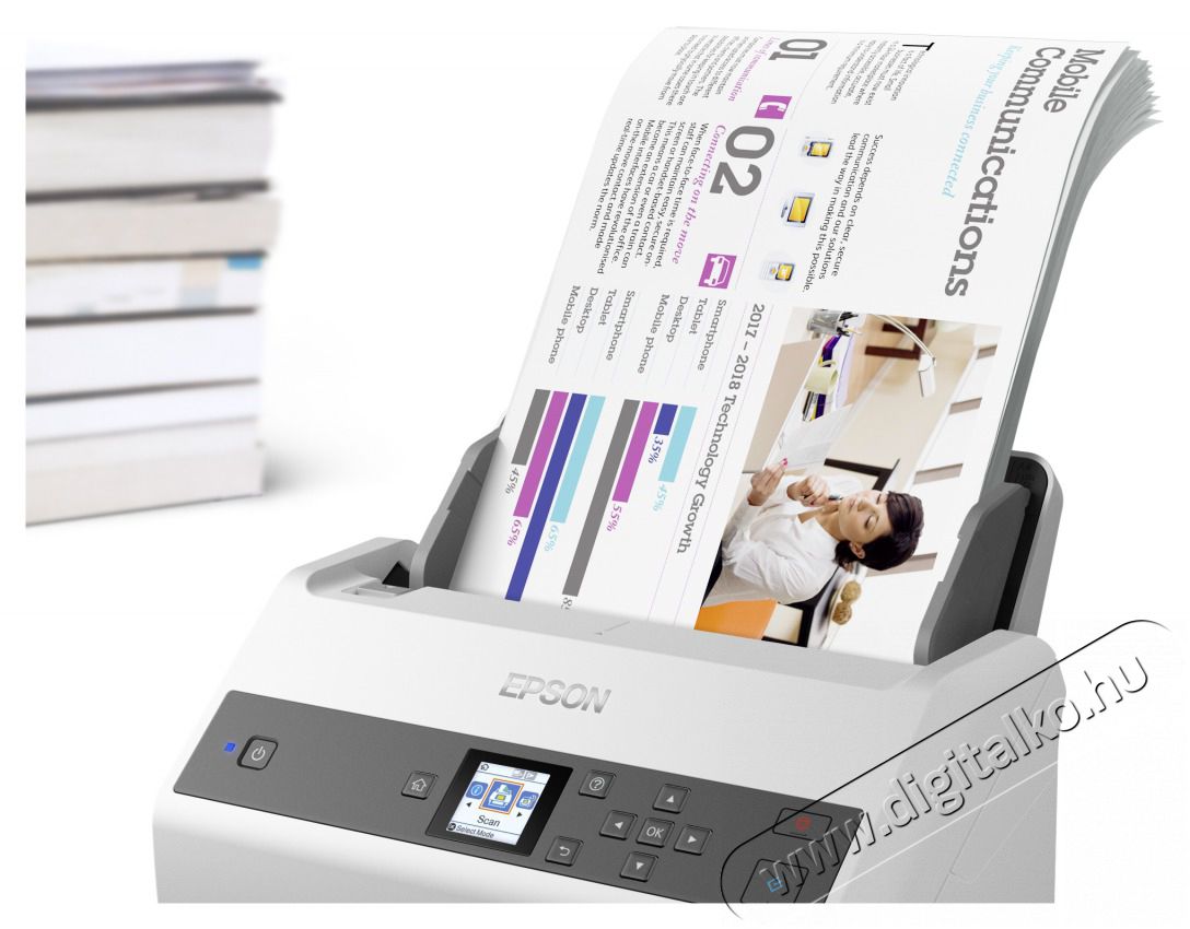 Epson Docuscanner - WorkForce DS-970 (A4, 600 DPI, 85 lap/perc, USB, ADF, duplex) Iroda &eacute;s sz&aacute;m&iacute;t&aacute;stechnika - Digitaliz&aacute;l&oacute; eszk&ouml;z - Szkenner - 487115