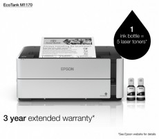 Epson Tintasugaras nyomtat&oacute; - EcoTank M1170 (A4, 1200x2400 DPI, 39 lap/perc, USB/LAN/Wifi) Iroda &eacute;s sz&aacute;m&iacute;t&aacute;stechnika - Nyomtat&oacute; - Tintasugaras / fot&oacute;nyomtat&oacute; - 488897