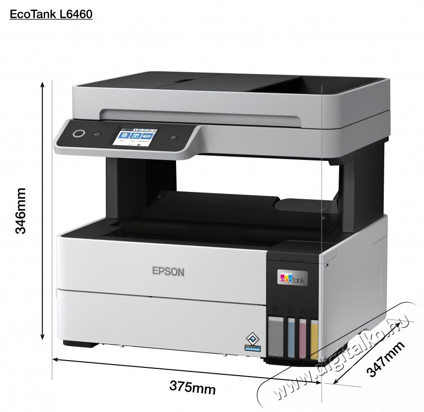 Epson EPSON Tintasugaras nyomtat&oacute; - EcoTank L6460 (A4, MFP, sz&iacute;nes,4800x1200 DPI,37 lap/perc, duplex, ADF, USB/LAN/Wifi) C11CJ89403 Iroda &eacute;s sz&aacute;m&iacute;t&aacute;stechnika - Nyomtat&oacute; - Multifunkci&oacute;s (tintasugaras) - 492469