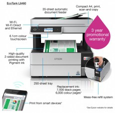 Epson EPSON Tintasugaras nyomtat&oacute; - EcoTank L6460 (A4, MFP, sz&iacute;nes,4800x1200 DPI,37 lap/perc, duplex, ADF, USB/LAN/Wifi) C11CJ89403 Iroda &eacute;s sz&aacute;m&iacute;t&aacute;stechnika - Nyomtat&oacute; - Multifunkci&oacute;s (tintasugaras) - 492469