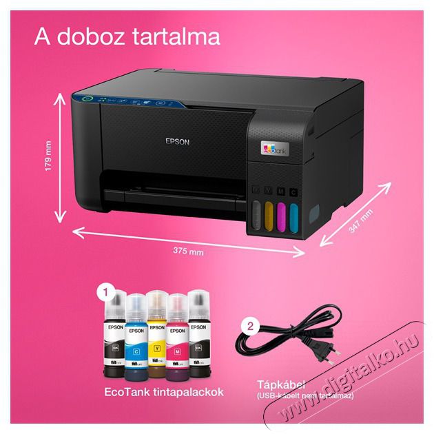 Epson EcoTank L3271 sz&iacute;nes multifunkci&oacute;s tintasugaras nyomtat&oacute; Iroda &eacute;s sz&aacute;m&iacute;t&aacute;stechnika - Nyomtat&oacute; - Tintasugaras / fot&oacute;nyomtat&oacute; - 516265