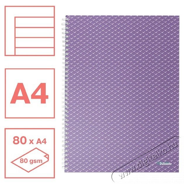 Esselte ColourBreeze A4 vonalas levendula spir&aacute;lf&uuml;zet Iroda &eacute;s sz&aacute;m&iacute;t&aacute;stechnika - Egy&eacute;b sz&aacute;m&iacute;t&aacute;stechnikai term&eacute;k - 406979