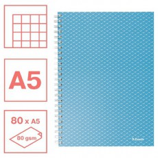 Esselte ColourBreeze A5 kock&aacute;s k&eacute;k spir&aacute;lf&uuml;zet Iroda &eacute;s sz&aacute;m&iacute;t&aacute;stechnika - Egy&eacute;b sz&aacute;m&iacute;t&aacute;stechnikai term&eacute;k - 406968