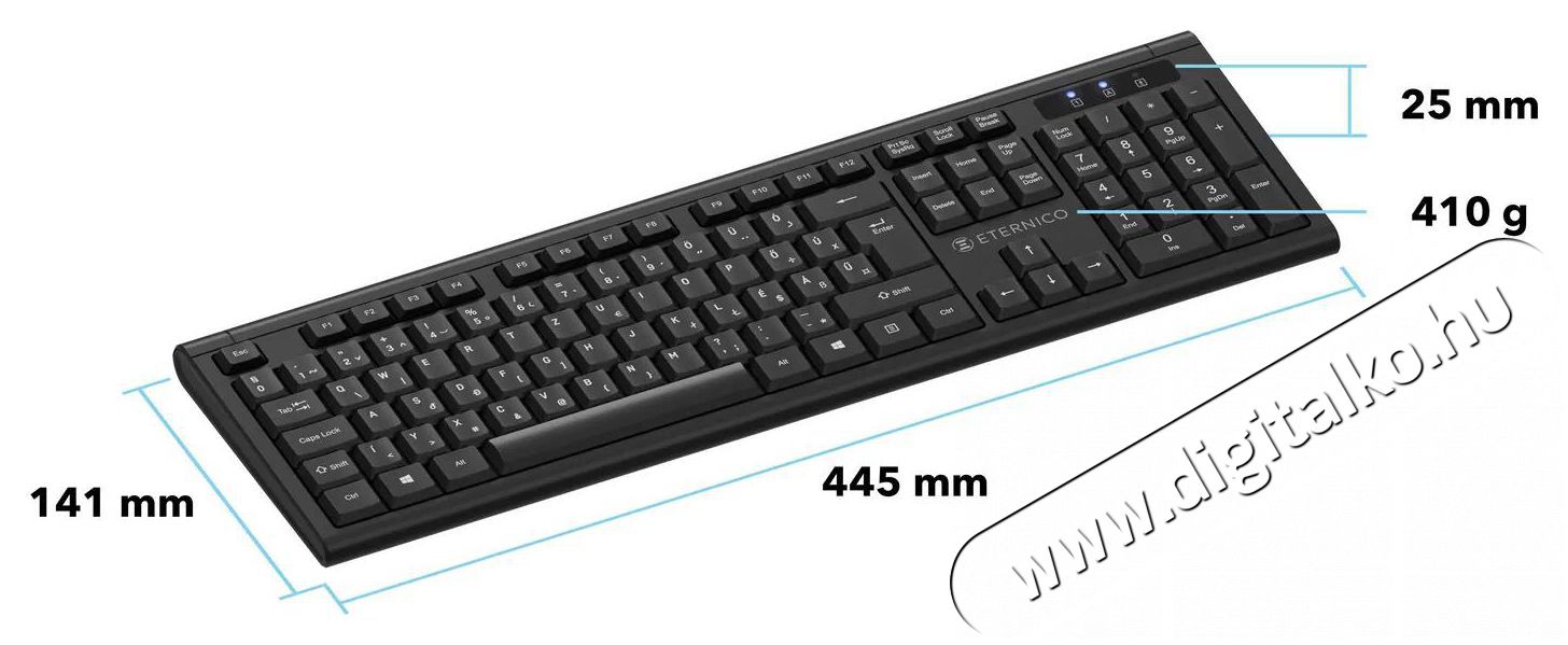Eternico Essential Keyboard Wireless KS1000 - HU Iroda &eacute;s sz&aacute;m&iacute;t&aacute;stechnika - Billentyűzet / billentyűzet szett - Vezet&eacute;k n&eacute;lk&uuml;li - 503345