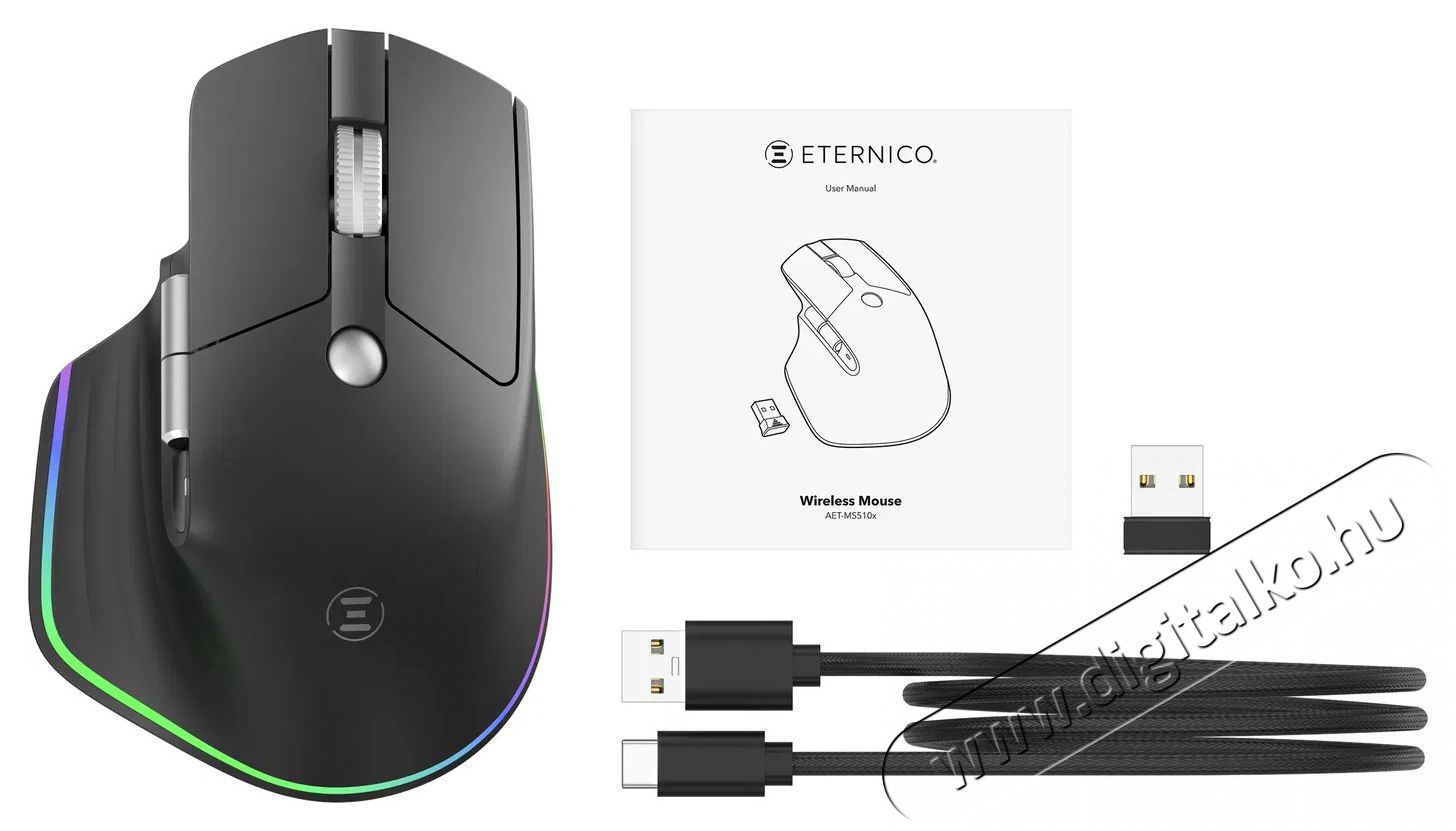 Eternico Wireless Mouse MS510 - fekete-sz&uuml;rke Iroda &eacute;s sz&aacute;m&iacute;t&aacute;stechnika - Eg&eacute;r - Vezet&eacute;k n&eacute;lk&uuml;li eg&eacute;r - 503346