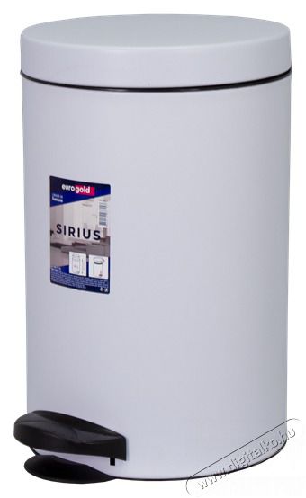 EUROGOLD SIRIUS 14l 40x25cm feh&eacute;r ped&aacute;los szemetes H&aacute;ztart&aacute;s / Otthon / K&uuml;lt&eacute;r - Lak&aacute;sfelszerel&eacute;s - Szemetes - 514019