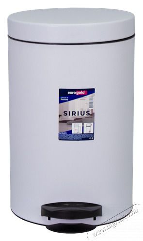 EUROGOLD SIRIUS 14l 40x25cm feh&eacute;r ped&aacute;los szemetes H&aacute;ztart&aacute;s / Otthon / K&uuml;lt&eacute;r - Lak&aacute;sfelszerel&eacute;s - Szemetes - 514019