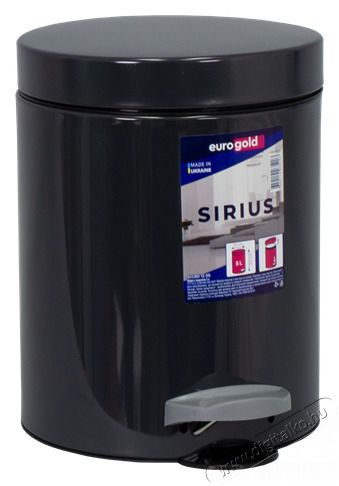 EUROGOLD SIRIUS 5l 19x24cm antracit sz&uuml;rke ped&aacute;los szemetes H&aacute;ztart&aacute;s / Otthon / K&uuml;lt&eacute;r - Lak&aacute;sfelszerel&eacute;s - Szemetes - 514017