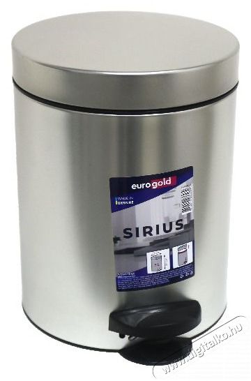 EUROGOLD SIRIUS 5l 19x24cm ez&uuml;st ped&aacute;los szemetes H&aacute;ztart&aacute;s / Otthon / K&uuml;lt&eacute;r - Lak&aacute;sfelszerel&eacute;s - Szemetes - 514018