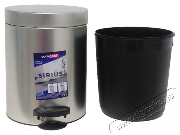 EUROGOLD SIRIUS 5l 19x24cm ez&uuml;st ped&aacute;los szemetes H&aacute;ztart&aacute;s / Otthon / K&uuml;lt&eacute;r - Lak&aacute;sfelszerel&eacute;s - Szemetes - 514018