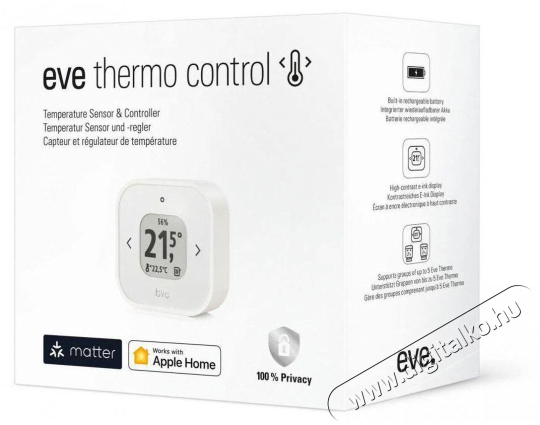 EVE Thermo Control Temperature Sensor & Controller for Eve Thermo (Matter) H&aacute;ztart&aacute;s / Otthon / K&uuml;lt&eacute;r - Okos otthon - Termoszt&aacute;t - 508090