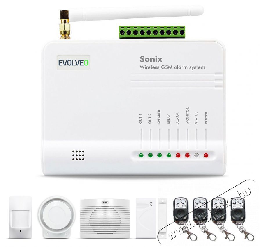 Evolveo Sonix - Vezet&eacute;k n&eacute;lk&uuml;li riaszt&oacute; H&aacute;ztart&aacute;s / Otthon / K&uuml;lt&eacute;r - Biztons&aacute;gtechnika - Riaszt&oacute; szett - 519411