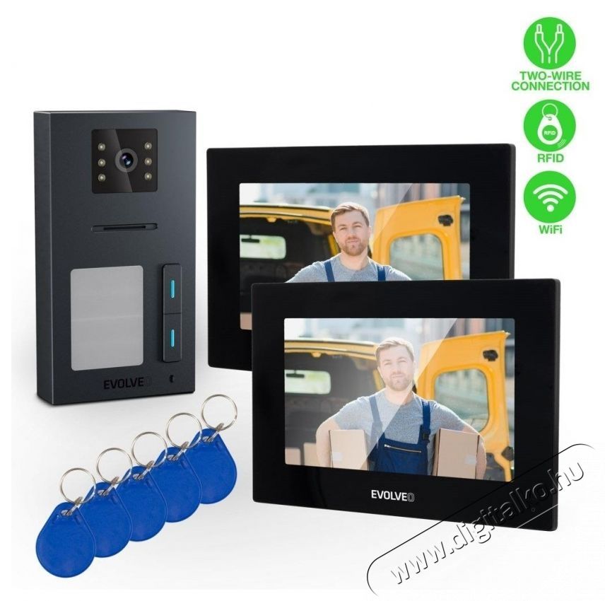 Evolveo DoorPhone AP2-2, fekete H&aacute;ztart&aacute;s / Otthon / K&uuml;lt&eacute;r - Biztons&aacute;gtechnika - Kieg&eacute;sz&iacute;tő - 519401