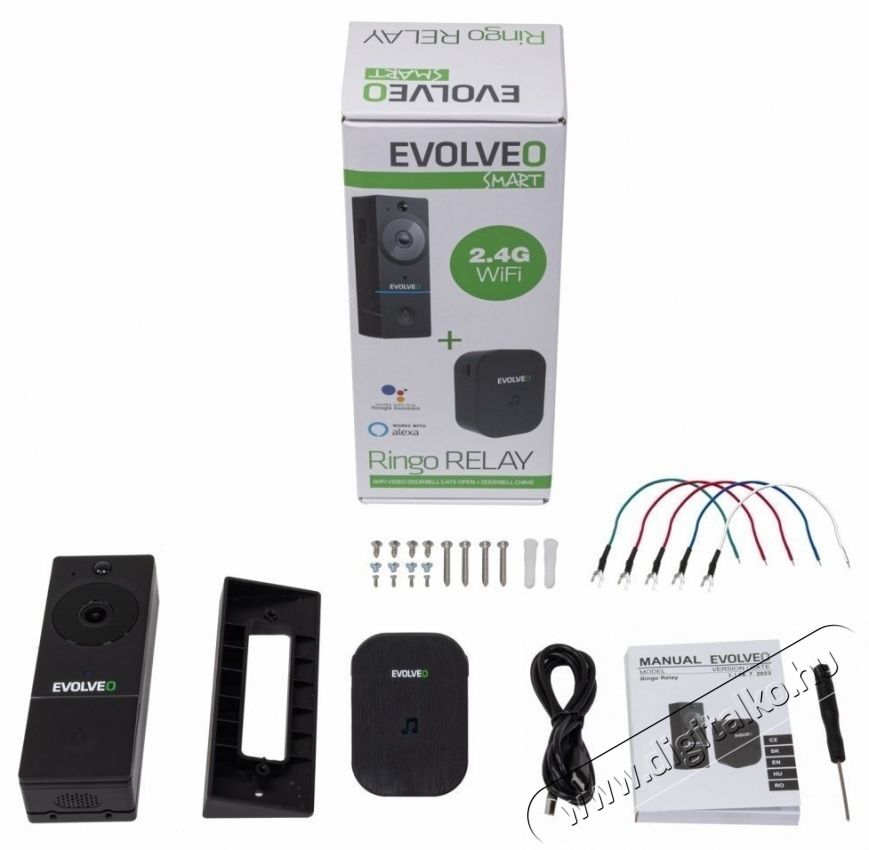 Evolveo Ringo RELAY - WiFi vide&oacute; kapucsengő kapunyit&oacute;val + kapucsengő aljzatra H&aacute;ztart&aacute;s / Otthon / K&uuml;lt&eacute;r - Lak&aacute;sfelszerel&eacute;s - Csengő - 519407