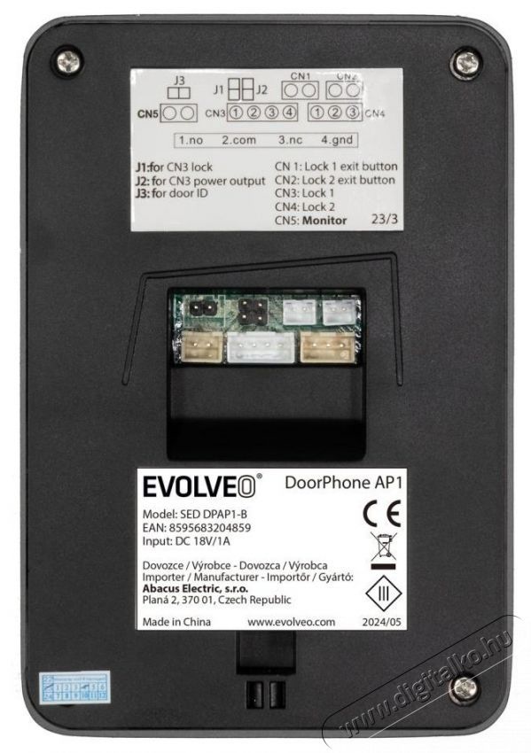 Evolveo DoorPhone AP1-2, fekete H&aacute;ztart&aacute;s / Otthon / K&uuml;lt&eacute;r - Biztons&aacute;gtechnika - Kieg&eacute;sz&iacute;tő - 519399