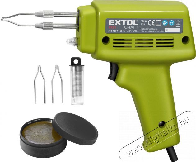 Extol Craft 9921 FORRASZT&Oacute;PISZTOLY KOFFERBAN, 230V~50 HZ, 100W H&aacute;ztart&aacute;s / Otthon / K&uuml;lt&eacute;r - Szersz&aacute;m - Hegesztő - 516440