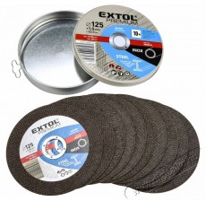 Extol Premium 8808103 V&Aacute;G&Oacute;KORONG 10 DB, AC&Eacute;LHOZ/INOXHOZ, K&Eacute;K, 125&times;1&times;22,2MM H&aacute;ztart&aacute;s / Otthon / K&uuml;lt&eacute;r - Szersz&aacute;m - Egy&eacute;b szersz&aacute;m - 516467