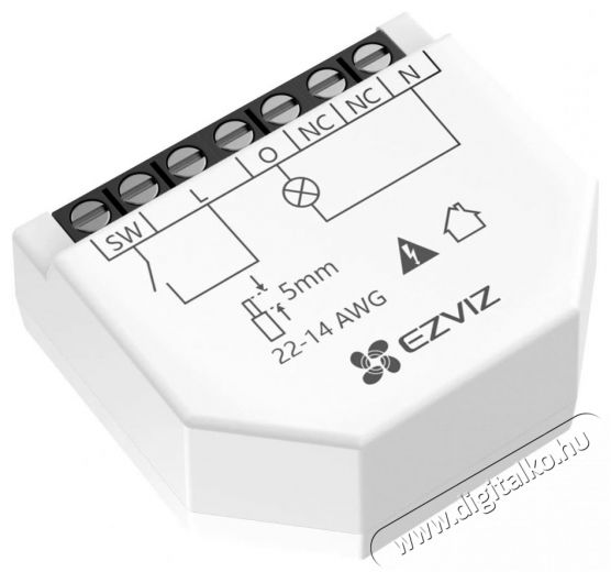 Ezviz T35-R100-W okos WiFi kapcsol&oacute;modul, 1 csatorna H&aacute;ztart&aacute;s / Otthon / K&uuml;lt&eacute;r - Okos otthon - Kieg&eacute;sz&iacute;tő - 522617