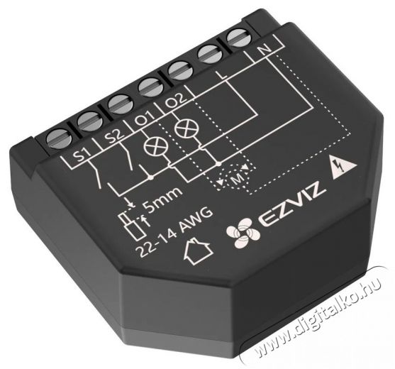 Ezviz T36-R100-WM okos WiFi kapcsol&oacute;modul, 2 csatorna, fogyaszt&aacute;sm&eacute;r&eacute;s H&aacute;ztart&aacute;s / Otthon / K&uuml;lt&eacute;r - Okos otthon - Kieg&eacute;sz&iacute;tő - 522619