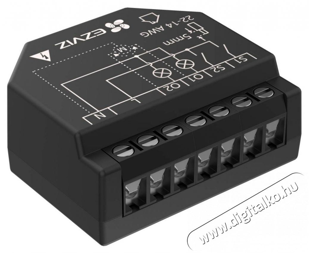 Ezviz T36-R100-WM okos WiFi kapcsol&oacute;modul, 2 csatorna, fogyaszt&aacute;sm&eacute;r&eacute;s H&aacute;ztart&aacute;s / Otthon / K&uuml;lt&eacute;r - Okos otthon - Kieg&eacute;sz&iacute;tő - 522619