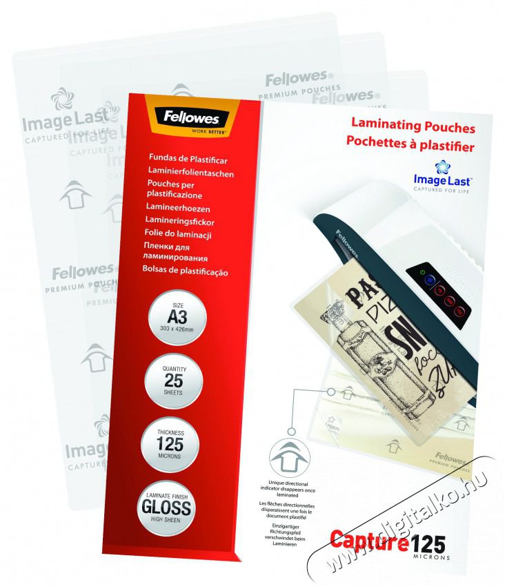Fellowes A3 125mic 25db-os lamin&aacute;l&oacute; f&oacute;lia Iroda &eacute;s sz&aacute;m&iacute;t&aacute;stechnika - Pap&iacute;r kezelő term&eacute;k - Lamin&aacute;l&oacute; f&oacute;lia - 407320
