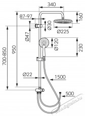Ferro zuhanyr&uacute;d k&eacute;szlet, cs&uacute;sz&oacute; t&aacute;maszt&eacute;kkal, fix zuhany 225mm, mobil zuhanyfej 120mm, 1 funkci&oacute;s, zuhanycső 150 cm, Kr&oacute;m H&aacute;ztart&aacute;s / Otthon / K&uuml;lt&eacute;r - F&uuml;rdőszoba / wc - Zuhanyz&oacute; polcrendszer - 536497