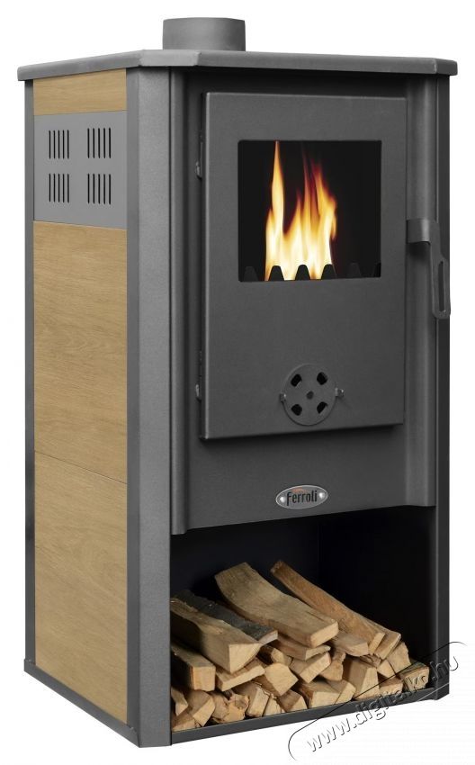 Ferroli Padova F kandall&oacute;, f&aacute;hoz, briketthez &eacute;s sz&eacute;nhez 7,7 kW, 2 kg/h, 49x46x93 cm H&aacute;ztart&aacute;s / Otthon / K&uuml;lt&eacute;r - Fűt&eacute;s - Kandall&oacute; - 536511