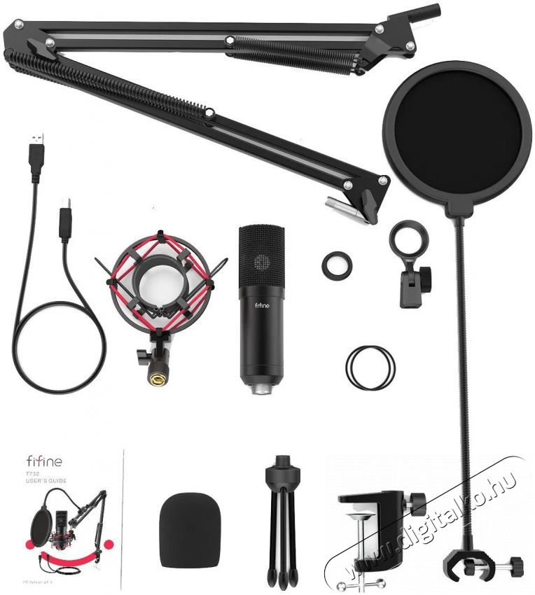 FIFINE T732 Fot&oacute;-Vide&oacute; kieg&eacute;sz&iacute;tők - Mikrofon - Fot&oacute;-vide&oacute; mikrofon - 524761